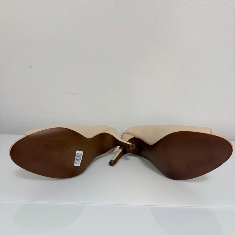Cole Haan Harlow Cream Peep-Toe Heels Size 10 - Picture 4 of 9
